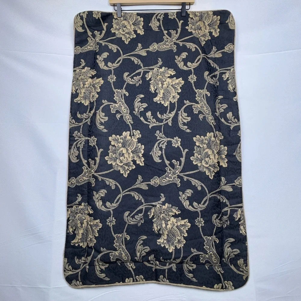2 VTG Croscill Damask Jacquard STD. Pillow SHAMS 25 X 20 Rope detail Flanged USA